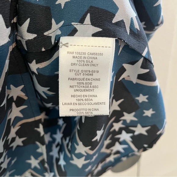 Silk Blouse from Equipment with stars, patriotic pattern - Picture 9 of 10